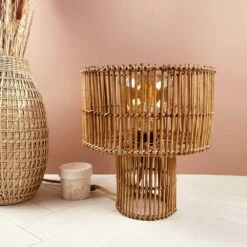 Lampe à Poser Naturelle En Rotin Marron 12 Lampe à Poser Naturelle En Rotin Marron -Décor Soldes lampe a poser naturelle rotin 2