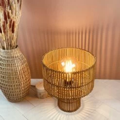 Lampe à Poser Naturelle En Rotin Marron 15 Lampe à Poser Naturelle En Rotin Marron -Décor Soldes lampe a poser naturelle rotin 5