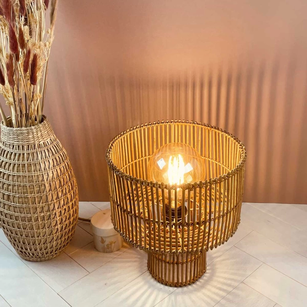 Lampe à Poser Naturelle En Rotin Marron 8 Lampe à Poser Naturelle En Rotin Marron – Image 6
