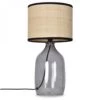 Lampe à Poser Avec Base En Verre Coloris Noir Et Abat Jour Raphia 2 Lampe à Poser Avec Base En Verre Coloris Noir Et Abat Jour Raphia -Décor Soldes lampe a poser verre coloris noir abat jour raphia