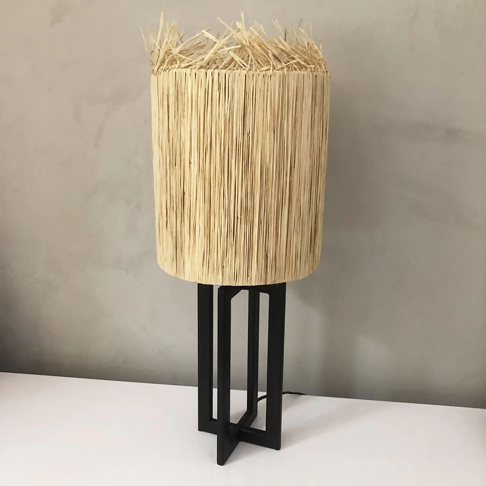 Lampe à Poser XL Avec Abat-jour En Raphia Fait Main - Hauteur 65 Cm 6 Lampe à Poser XL Avec Abat-jour En Raphia Fait Main - Hauteur 65 Cm – Image 4