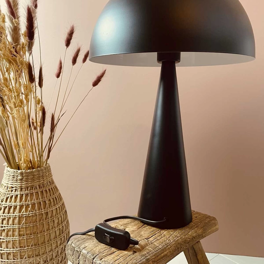 Lampe Dôme Paul Métal Noir Mat Hauteur 50cm 4 Lampe Dôme Paul Métal Noir Mat Hauteur 50cm – Image 2