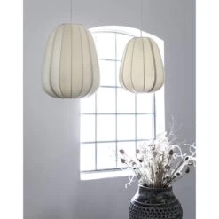 Lampe Shangaï Tissu écru Ou Lanterne Traditionnelle Chinoise - 2 Tailles -Décor Soldes lampe lanterne traditionnelle chinoise 2 tailles 3