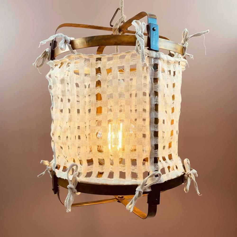 Lanterne Thaïlandaise Métal Et Soie Blanche Crème Ajouré M 6 Lanterne Thaïlandaise Métal Et Soie Blanche Crème Ajouré M – Image 4