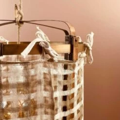 Lanterne Thaïlandaise Métal Et Tissu Ajouré Beige Et écru L 9 Lanterne Thaïlandaise Métal Et Tissu Ajouré Beige Et écru L -Décor Soldes lanterne thailandaise metal et tissu ajoure taupe et ecru uni l 1