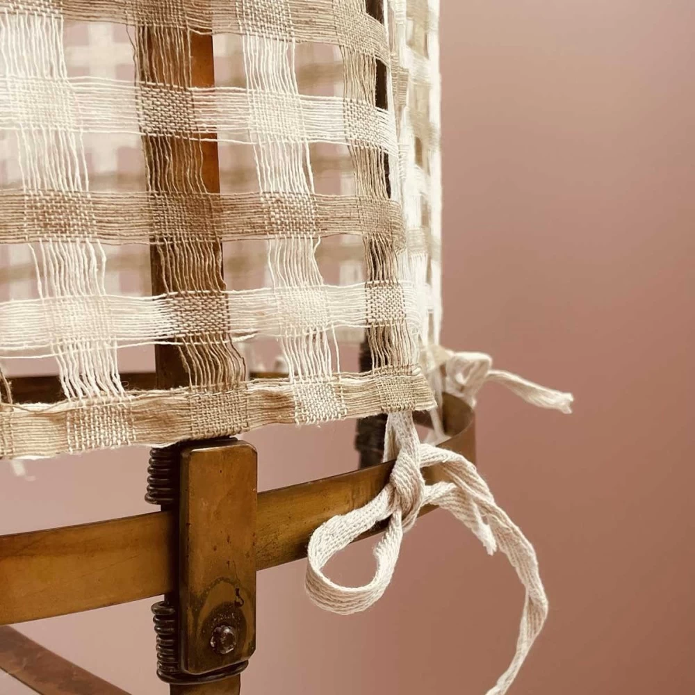 Lanterne Thaïlandaise Métal Et Tissu Ajouré Beige Et écru L 5 Lanterne Thaïlandaise Métal Et Tissu Ajouré Beige Et écru L – Image 3