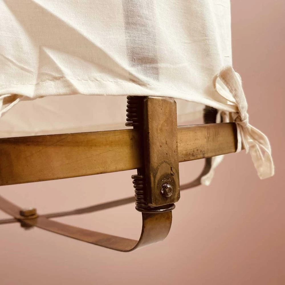 Lanterne Thaïlandaise Métal Et Tissu Beige Uni L 4 Lanterne Thaïlandaise Métal Et Tissu Beige Uni L – Image 2