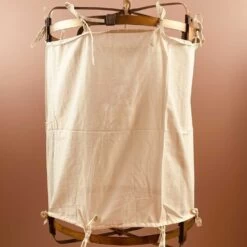 Lanterne Thaïlandaise Métal Et Tissu Beige Uni L