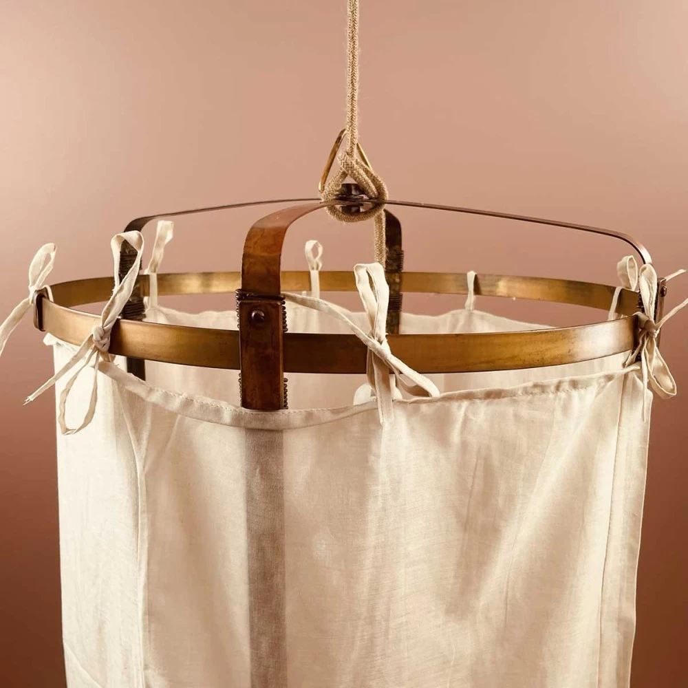 Lanterne Thaïlandaise Métal Et Tissu Beige Uni L 9 Lanterne Thaïlandaise Métal Et Tissu Beige Uni L – Image 7