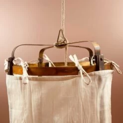 Lanterne Thaïlandaise Métal Et Tissu Beige Uni M -Décor Soldes lanterne thailandaise metal et tissu beige uni m 4