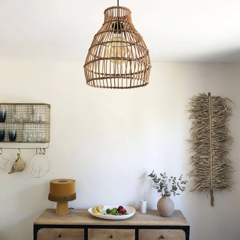 Abat Jour Pour Luminaire Naturel Sofia En Rotin Naturel Forme Nasse Marron 5 Abat Jour Pour Luminaire Naturel Sofia En Rotin Naturel Forme Nasse Marron – Image 3