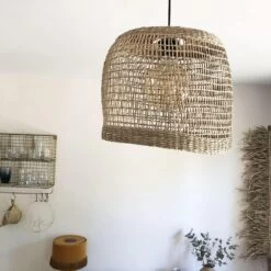 Abat Jour Pour Lampe Bohème Et Naturel Solène En Fibres Végétales Tressées -Décor Soldes luminaire naturel solene en fibres vegetales 2 tailles 3