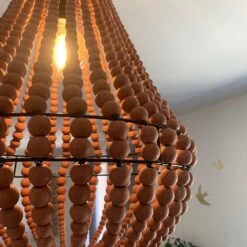 Lustre De Bali D. 40 Cm En Perles De Bois Coloris Terracota -Décor Soldes lustre bali 40 cm perles de bois terracota 1