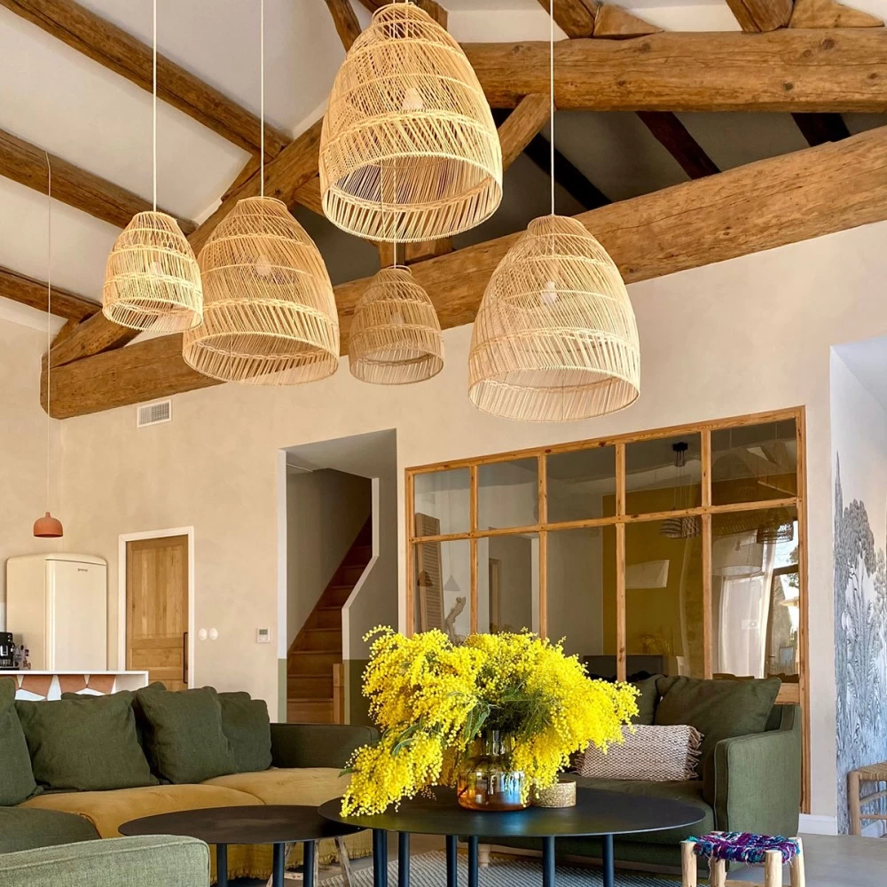 Abat Jour Pour Lampe En Rotin Naturel Laura Version XXL 5 Abat Jour Pour Lampe En Rotin Naturel Laura Version XXL – Image 3