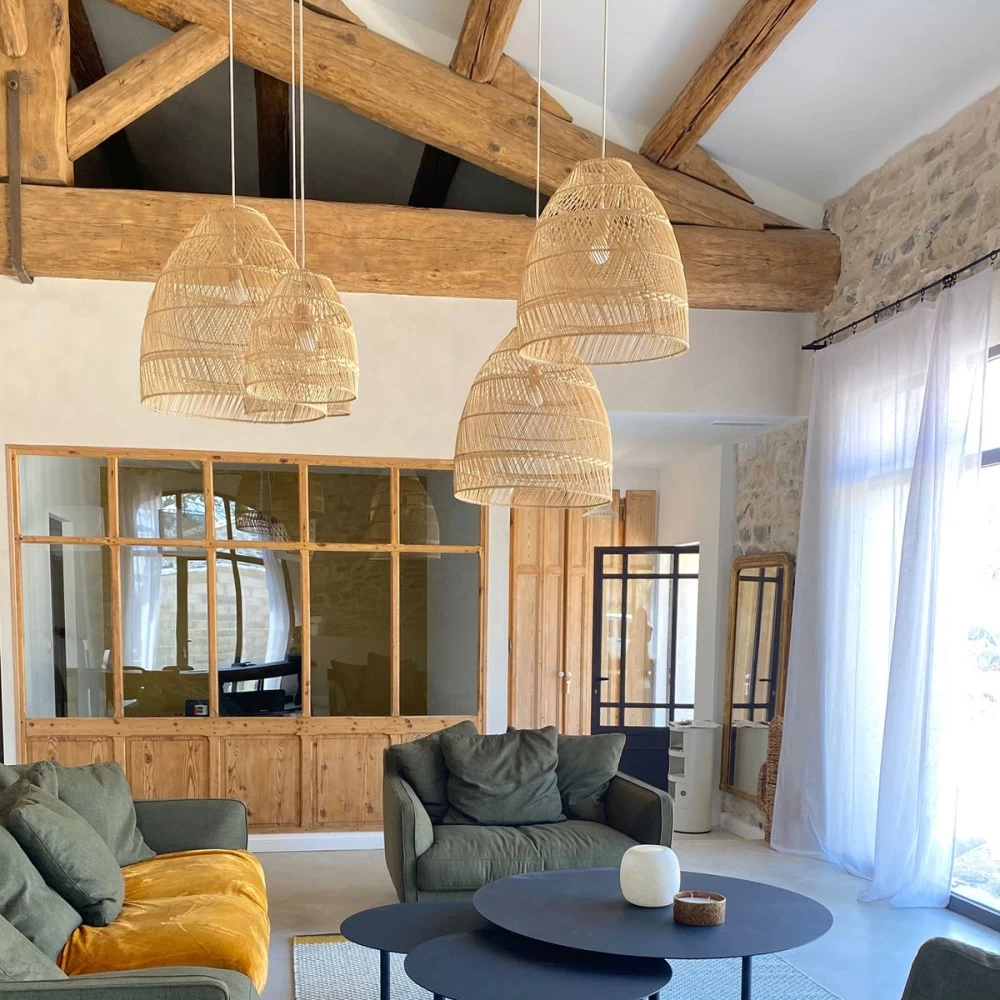 Abat Jour Pour Lampe En Rotin Naturel Laura Version XXL 7 Abat Jour Pour Lampe En Rotin Naturel Laura Version XXL – Image 5