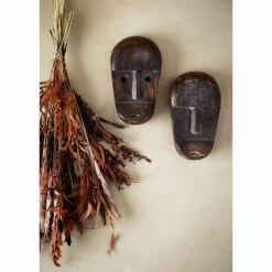 Masque Artisanal En Bois De Manguier Pour Décoration Murale - Stoltz -Décor Soldes masque artisanal bois de manguier decoration murale 2