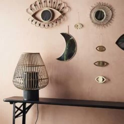 Miroir "Sunshine" Avec Cadre Baguettes De Bois Naturel Taille S