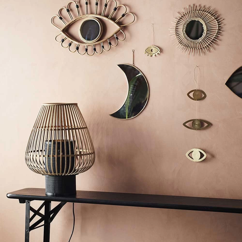 Miroir "Sunshine" Avec Cadre Baguettes De Bois Naturel Taille S 3 Miroir "Sunshine" Avec Cadre Baguettes De Bois Naturel Taille S