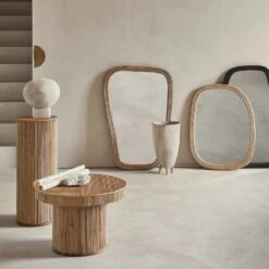 Miroir Forme Organique Avec Cadre Rotin Naturel GM 6 Miroir Forme Organique Avec Cadre Rotin Naturel GM -Décor Soldes miroir forme organique avec cadre rotin naturel gm 1