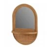Miroir Ovale Cuba Avec Cadre Rotin Avec Tablette -Décor Soldes miroir ovale cuba avec cadre rotin avec tablette