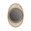 Miroir Ovale Lune Avec Cadre Bambou Naturel -Décor Soldes miroir ovale lune avec cadre bambou naturel