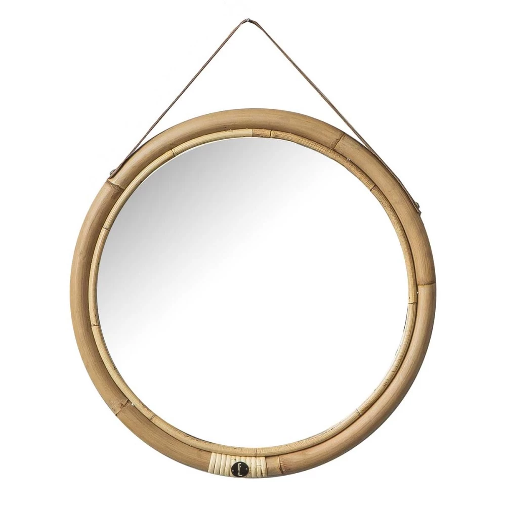 Miroir Rond Bolivia Cadre Rotin Sangle Cuir L 3 Miroir Rond Bolivia Cadre Rotin Sangle Cuir L