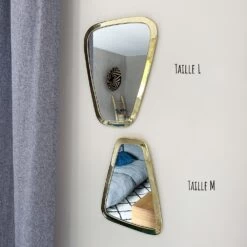 Miroir Artisanal Forme Trapèze En Métal Doré Fait à La Main 10 Miroir Artisanal Forme Trapèze En Métal Doré Fait à La Main -Décor Soldes miroir trapeze en metal cuivre rose 2