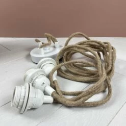 Monture 3 Cordes E27 Avec Douilles Thermoplastiques Blanches Et Fil Corde 14 Monture 3 Cordes E27 Avec Douilles Thermoplastiques Blanches Et Fil Corde -Décor Soldes monture 3 cordes e27 avec douilles blanches et fil corde 5