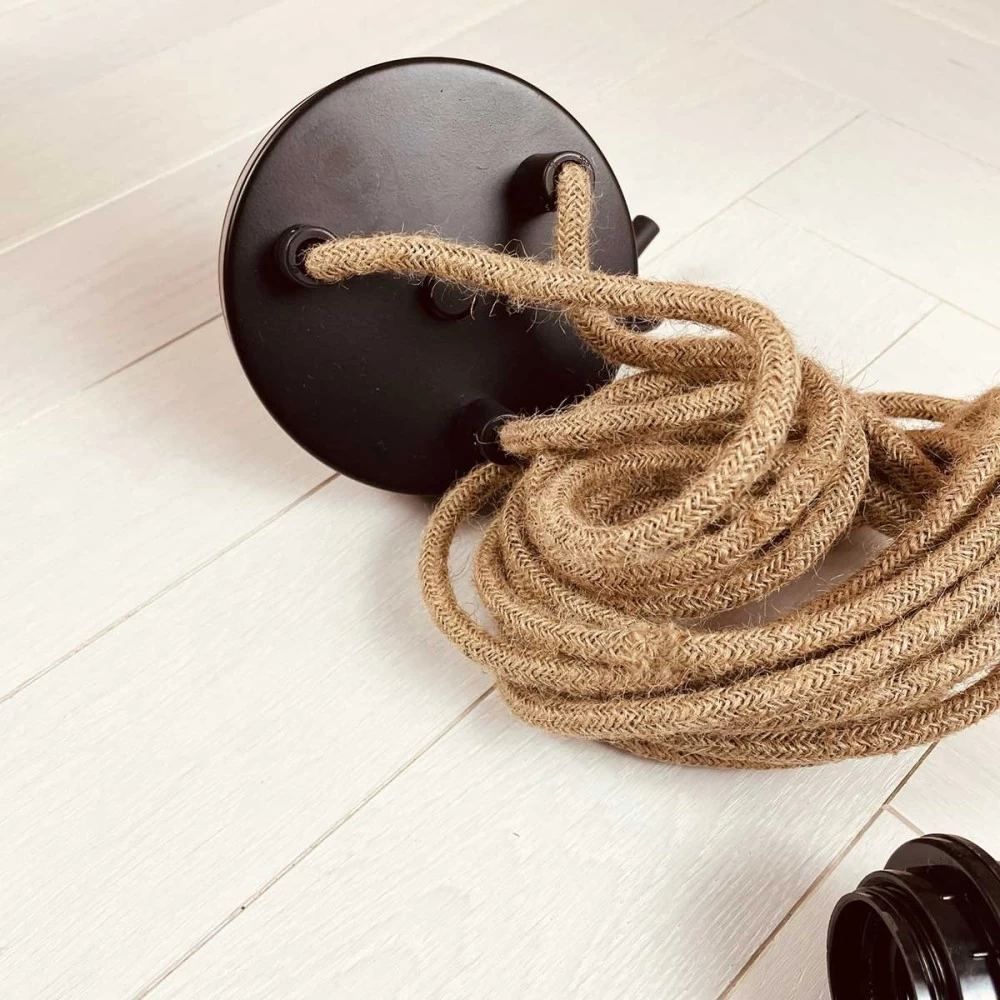 Monture 3 Cordes E27 Avec Douilles Thermoplastiques Noires Et Fil Corde 9 Monture 3 Cordes E27 Avec Douilles Thermoplastiques Noires Et Fil Corde – Image 7