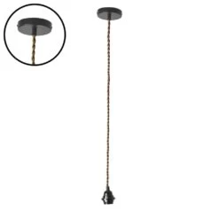 Monture Métal Noir Pour Suspension Douille Avec Fil Cordes Torsadées
