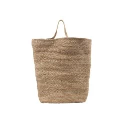 Panier De Rangement Mira Suspendu En Chanvre Naturel Avec Anse - Taille L