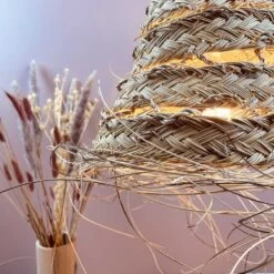 Abat Jour Pour Lampe Marocaine Doum Ajourée 14 Abat Jour Pour Lampe Marocaine Doum Ajourée -Décor Soldes petite suspension doum ajouree 4