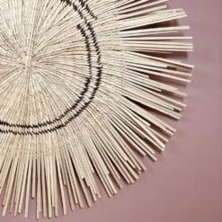 Plateau - Décoration Murale Naturelle Soleil Liseré Marron Foncé D50cm -Décor Soldes plateau decoration murale naturelle soleil couture marron d50cm 1