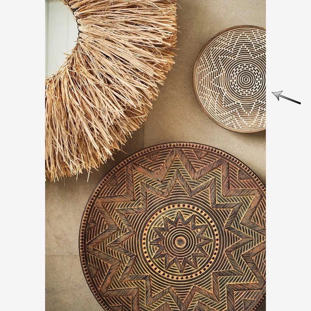 Plateau Rond Motif Ethnique En Argile Taille M Pour Déco Murale 4 Plateau Rond Motif Ethnique En Argile Taille M Pour Déco Murale – Image 2