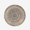Plateau Rond Motif Ethnique En Argile Taille M Pour Déco Murale -Décor Soldes plateau motif ethnique argile deco murale