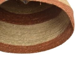 Abat Jour Pour Lustre En Herbier à Rayures Terracotta - Opjet Paris -Décor Soldes suspension abat jour en herbier a rayures terracotta opjet paris 2