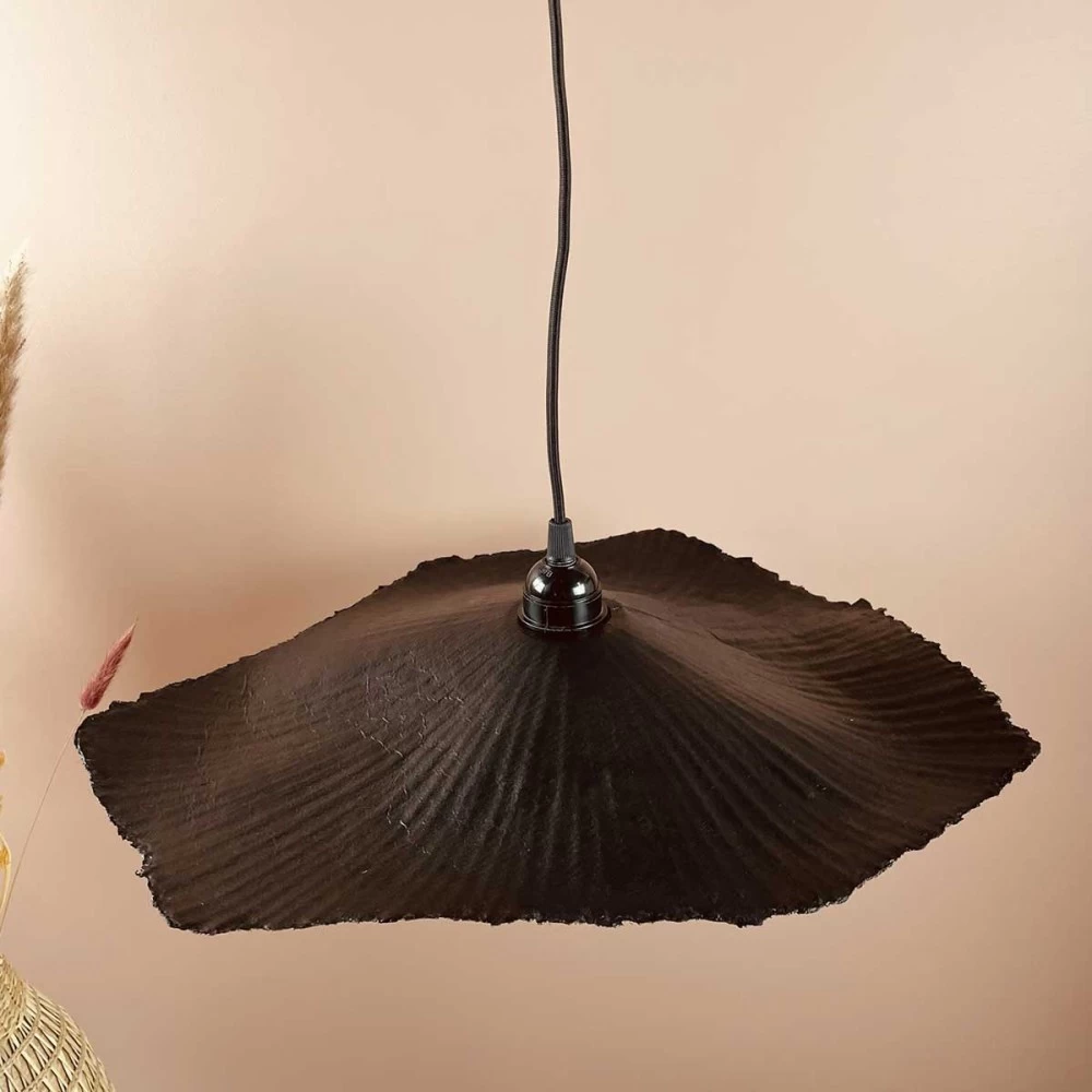 Suspension Ou Lustre Paper En Papier Gaufré Noir 45cm électrifiée 5 Suspension Ou Lustre Paper En Papier Gaufré Noir 45cm électrifiée – Image 3