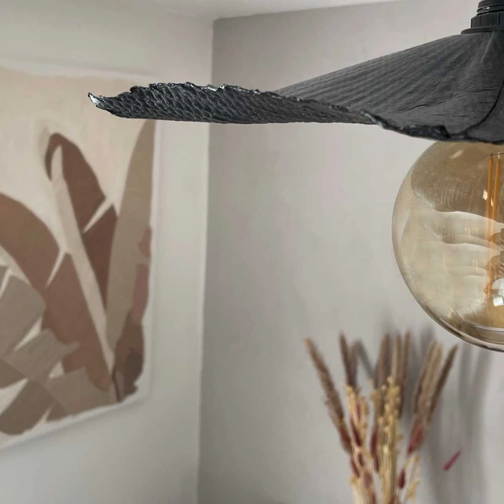 Suspension Ou Lustre Paper En Papier Gaufré Noir 45cm électrifiée 6 Suspension Ou Lustre Paper En Papier Gaufré Noir 45cm électrifiée – Image 4