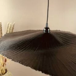 Suspension Lustre Paper En Papier Gaufré Noir 60cm électrifiée -Décor Soldes suspension abat jour paper en papier gaufre noir 65cm electrifiee 2