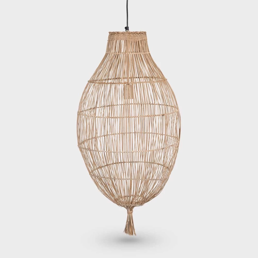 Suspension Ou Lustre Rotin Naturel Forme Nasse 6 Suspension Ou Lustre Rotin Naturel Forme Nasse – Image 4