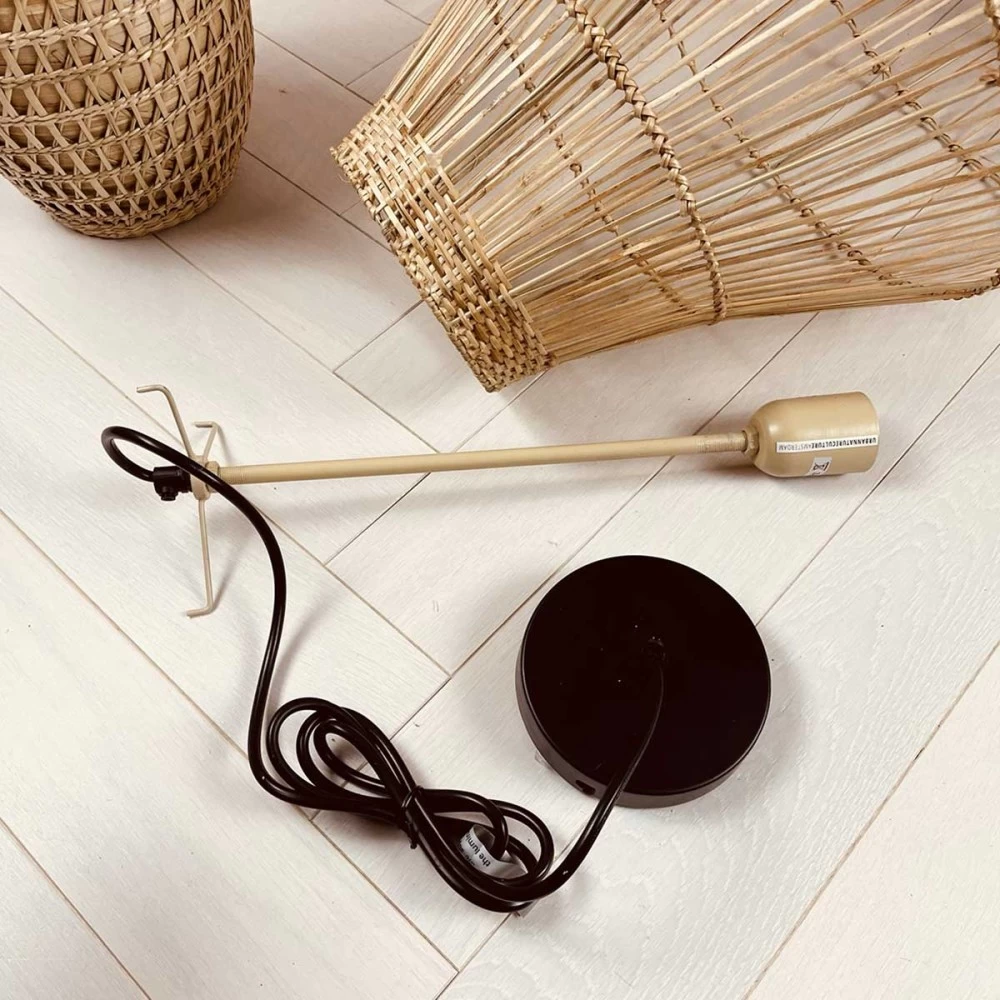 Suspension Ou Lustre Rotin Naturel Forme Nasse 8 Suspension Ou Lustre Rotin Naturel Forme Nasse – Image 6