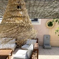 Abat Jour Pour Lampe Ajouré Forme Allongée En Paille Naturelle Tressée 10 Abat Jour Pour Lampe Ajouré Forme Allongée En Paille Naturelle Tressée -Décor Soldes suspension ajouree forme allongee en paille 2