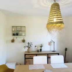 Abat Jour Pour Lampe Ajouré Forme Allongée En Paille Naturelle Tressée 12 Abat Jour Pour Lampe Ajouré Forme Allongée En Paille Naturelle Tressée -Décor Soldes suspension ajouree forme allongee en paille 4