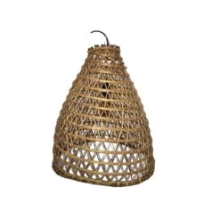 Abat Jour Pour Lustre Allongé En Branches De Palmier Dattier -Décor Soldes suspension allongee en branches de palmier dattier 4