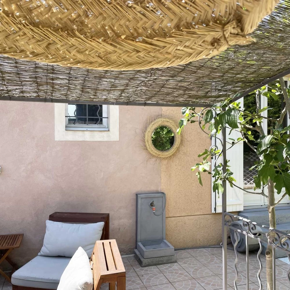 Abat Jour Pour Lampe Arrondie En Fibre Palmier "Doum" Du Maroc - T. M 5 Abat Jour Pour Lampe Arrondie En Fibre Palmier "Doum" Du Maroc - T. M – Image 3