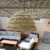 Abat-jour Pour Lustre Style Maroc Dôme XL "Doum" En Fibre Alfa Tressée -Décor Soldes suspension dome en rotin tresse 4