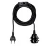 Suspension Douille E27 Pvc Noire Avec Cordon Noir Tissé Et Prise De Courant -Décor Soldes suspension douille e27 noire cordon noir tisse prise de courant