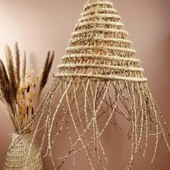 Abat-jour Ursula En Branches De Palmier Dattier D38cm -Décor Soldes suspension en branches de palmier dattier d38cm 3