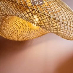 Abat Jour Pour Lampe En Rotin Grain De Café Faite Main à Bali -Décor Soldes suspension en rotin grain de cafe faite main a bali 2