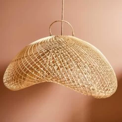 Abat Jour Pour Lampe En Rotin Grain De Café Faite Main à Bali -Décor Soldes suspension en rotin grain de cafe faite main a bali 3